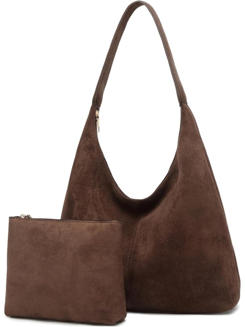 Slouchy Suede Hobo bag for Women Casual Shoulder Bag Soft Cresent Tote Purse Han - Picture 1 of 6